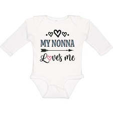 Inktastic My Nonna Loves Me Girls Long Sleeve Creeper Grandkids Grandchild