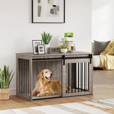 Dog Crate Side Table Removable Cushion Extra Large Sized Dogs Cage Shelter Unit