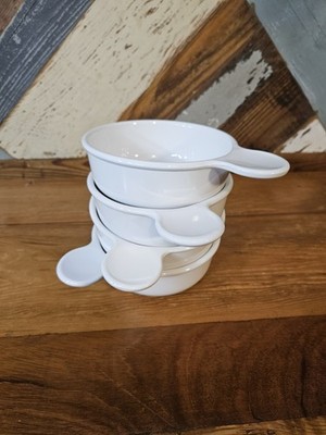 4 Corning Ware Grab It Bowls 15 oz P-150-B Soup Dinner Vintage White EUC