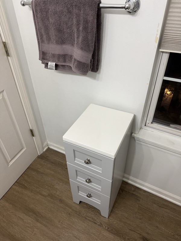 2 Glacier Bay DELRIDGE 3Drawer Nightstand w/ Storage Gray/White Wood. 