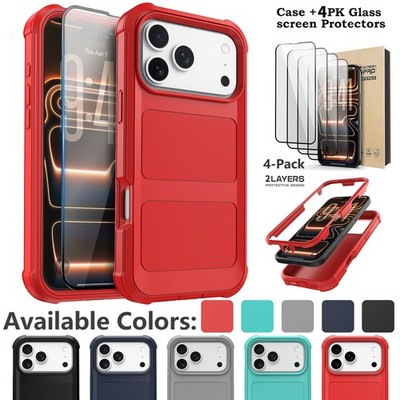 For iPhone 17 Pro Max Case Shockproof Protective Rugged Cover & Screen Protector