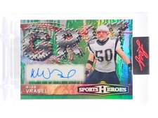MIKE VRABEL 2025 LEAF SPORTS HEROES AUTO GREEN #G-MV1 PATRIOTS /7 Q3474