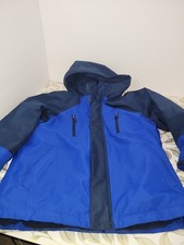 Boy's Coat Size 10/12 Swiss Tech Puffer Blue/Hooded Polyester Lined