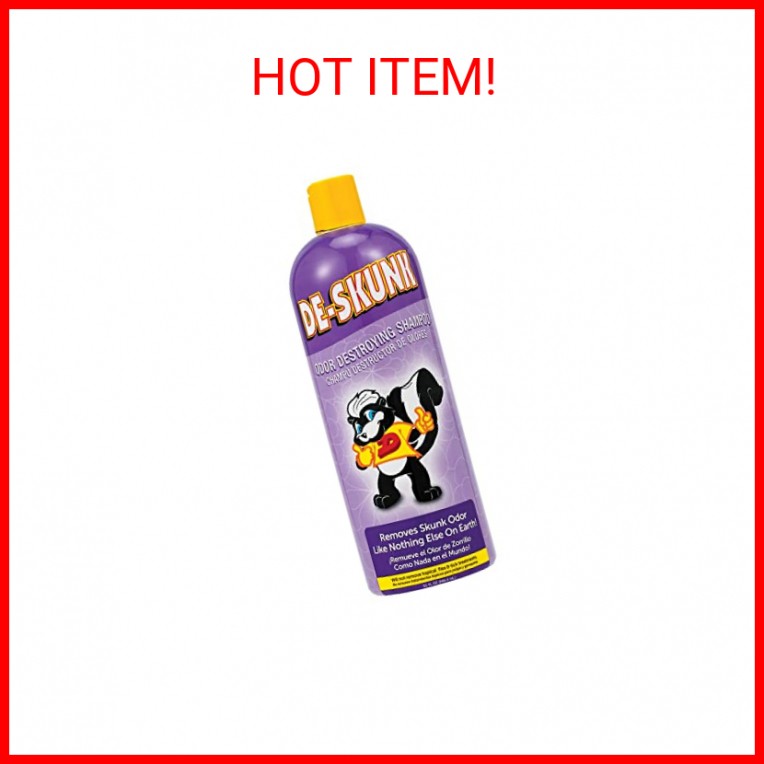 De-Skunk Odor Destroying Shampoo for Dogs, 32 oz. &ndash; Formulated with Powerful De-