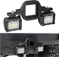 Nilight 4" 60W LED Pods (2 Pcs) w/ 2" Hitch Brackets for Reverse Light