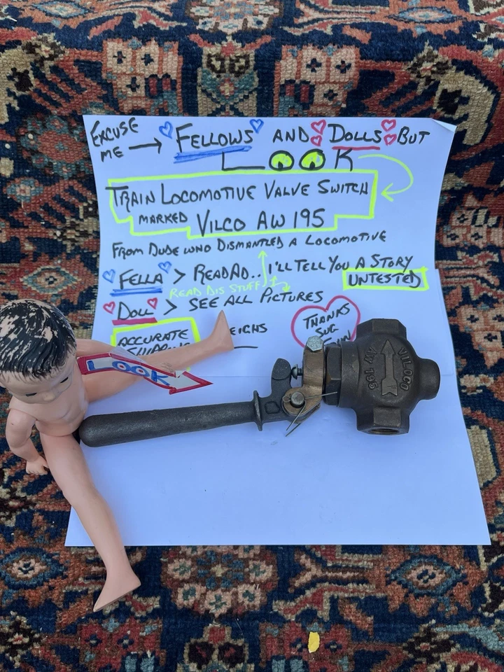 VÁLVULA BOCINA AIRE TREN LOCOMOTORA VILOCO AW 195 de colección con interruptor de manija Foto 3 de 4