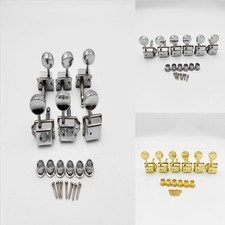 Chrome/Gold 6R Inline Guitar String Tuning Pegs Machine Head for Strat 8mm Tuner