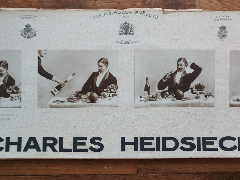 ANCIENNE AFFICHE PUBLICITAIRE POUR LE CHAMPAGNE CHARLES HEIDSIECK XIX° - Photo 1/4