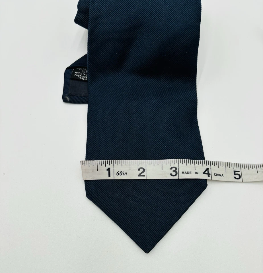 GIORGIO ARMANI CORBATA PARA HOMBRE 100% SEDA LUJO BRILLO AZUL HECHA EN ITALIA Foto 3 de 3