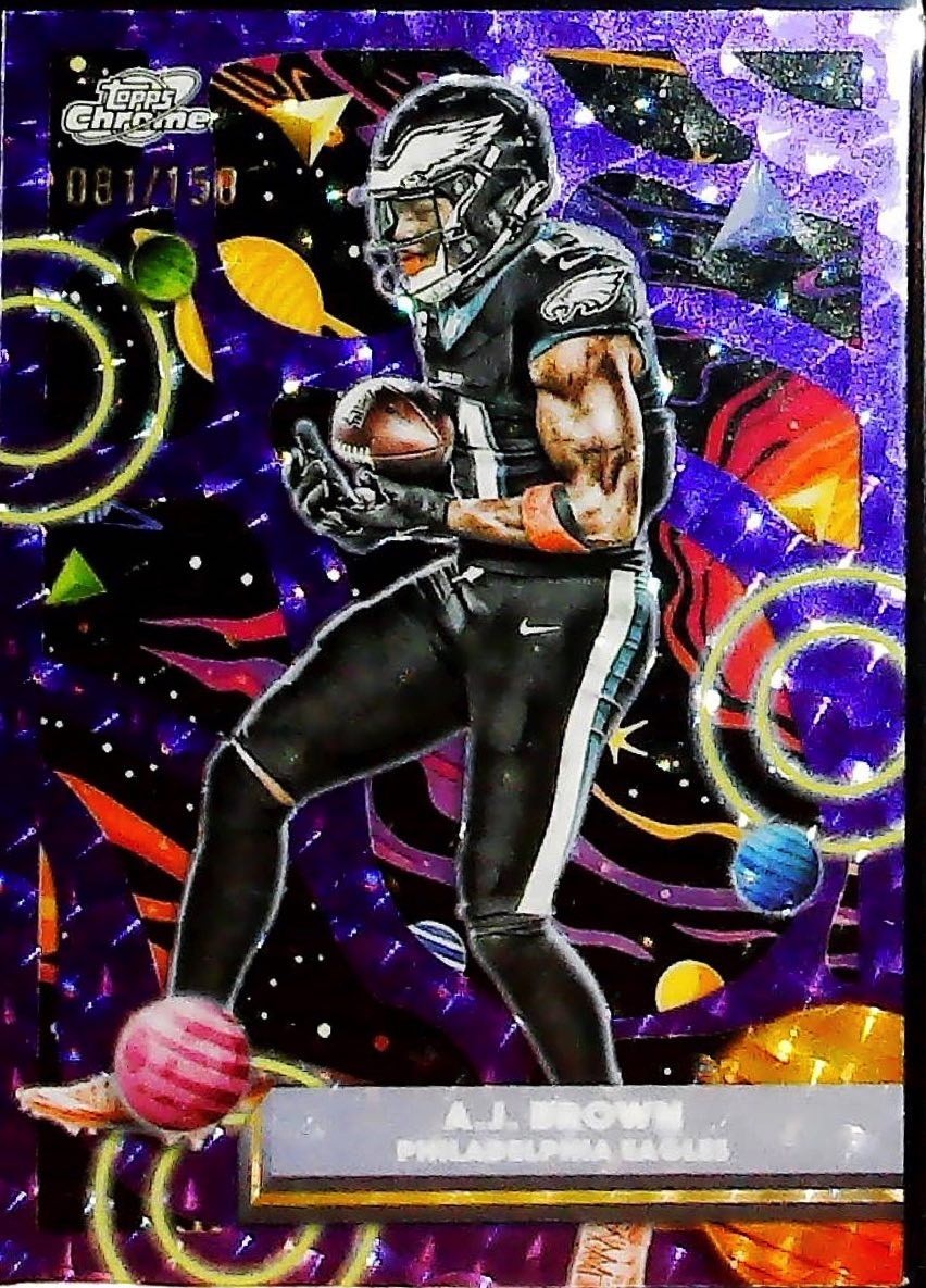 2025 Topps Chrome Cosmic #80 A.J. Brown Purple Nebula Refractor #/150