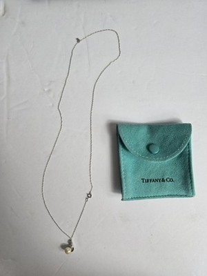 Tiffany 14K Weißgold & Perle & Diamant 19'' Halskette