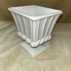 Vintage Milk Glass 5.75” Pedestal Base Urn Planter Twisted Ribbon Border — photo 3