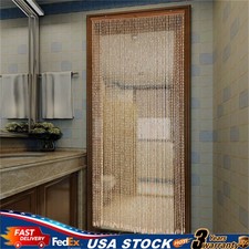 Bamboo Wood Beaded Curtain, Bamboo and Wooden Doorway Curtain, Door Curtain