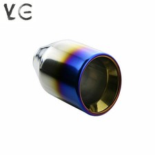 2 Inlet 4 Outlet Universal Double Wall Oval Car Welding Exhaust Tips Blue 2 Inlet 4 Outlet Universal Double Wall Oval Car Welding Exhaust Tips Blue