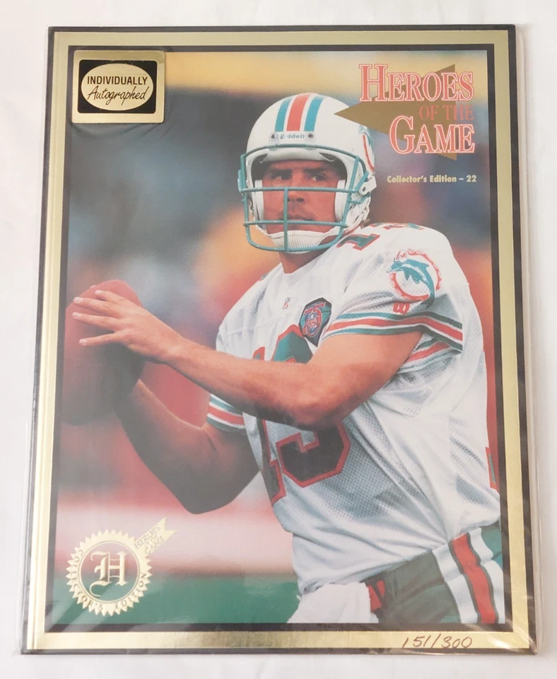 Revista Heroes of The Game Dan Marino autógrafo 8x10/300 Miami Dolphins Foto 2 de 4