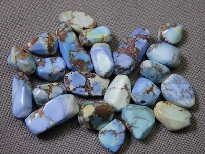 Natural GOLDEN HILLS TURQUOISE 6-14mm Pebble Nuggets 42.5cts JAR #8 Grade A++