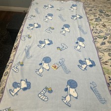 Blue Snoopy Peanuts Baby Blanket