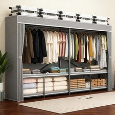 71 Metal Foldable Garment Rack w/ Cover Cloth...