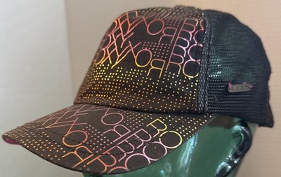 WOMENS ROXY HAT BLACK BLING PINK SNAPBACK VERY GOOD CONDITION!!!    #8