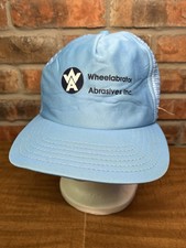 Vintage Wheelabrator Abrasives WA Baby Blue Mesh Snapback New Era USA Made Hat