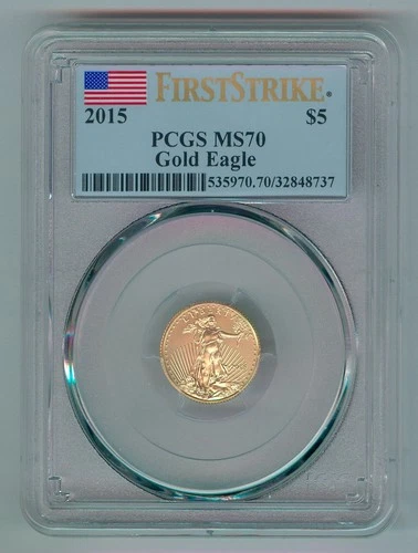 2015 $5 GOLD AMERICAN EAGLE - KM#216 - FIRST STRIKE - PCGS - MS70