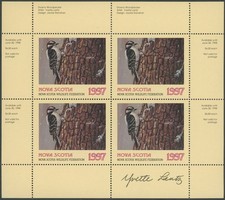 1997 CANADA-NOVA SCOTIA, DOWNY WOODPECKER, ARTIST SIGNED M.S., VD.#NSW6c