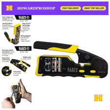 Ratcheting Modular Data Cable Crimper, Wire Stripper Cutter for RJ11/RJ45