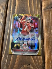 2022 Bowman U  - C.J. Stroud #100 Gold lava Refractor /50 (AU, RC)