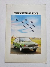CHRYSLER TALBOT ALPINE SALES BROCHURE 1978