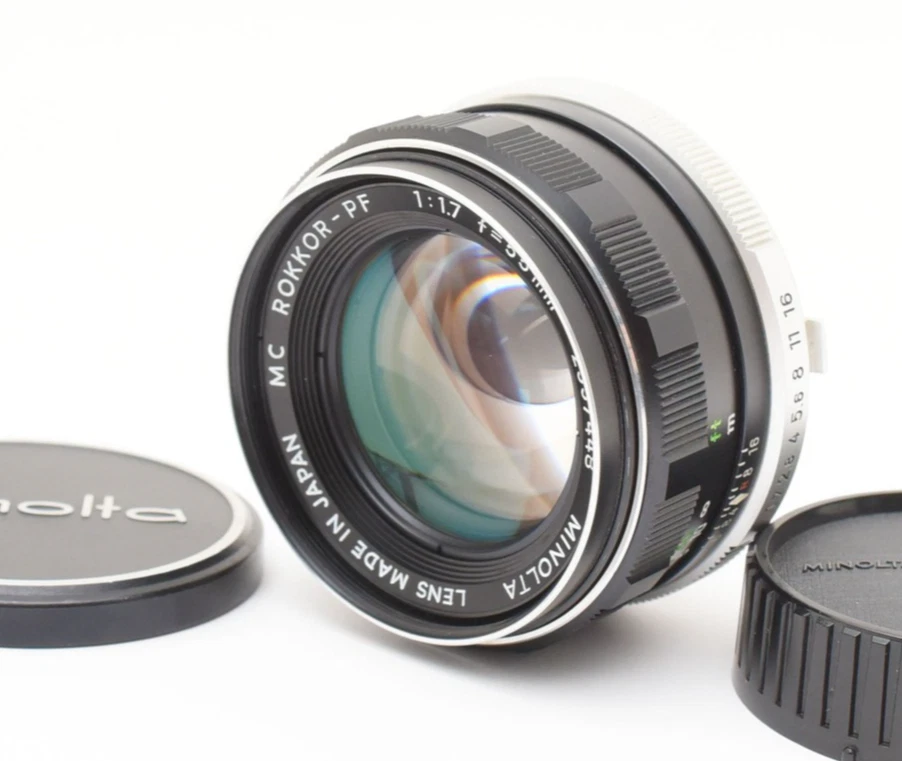 Minolta Rokkor PF 55mm Focal Camera Lenses f/1.7 Maximum Aperture