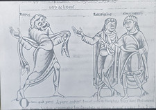 Adria, Act II, Scene 2, 12th c. English Illumination, Magic Lantern Glass Slide