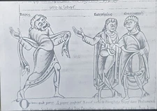 Adria, Act II, Scene 2, 12th c. English Illumination, Magic Lantern Glass Slide