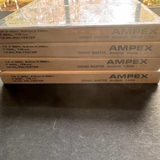 4 AMPEX Grand Master 456 1/4”x 1200’ tape on 7” reel SEALED