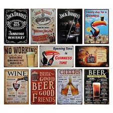 Guinness Jack Daniels metal wall plaque 20x30 Retro beer whisky bar pub Tin sign
