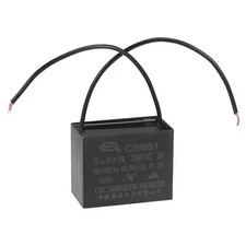 Ceiling Fan Capacitor CBB61 8uF 350V AC 2 Wires Metallized Polypropylene Film