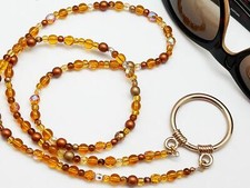 Gold Bead Eyeglass Loop Necklace, Glasses Holder Chain, Sunglasses Lanyard
