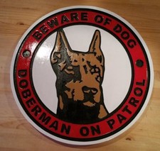 Beware of Dog Doberman Sign 3D routed wood sign Custom