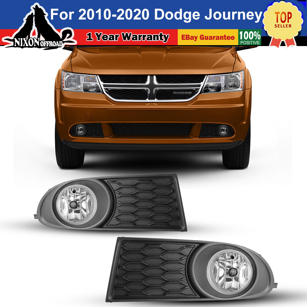 AUTOWIKI Clear Lens Fog Light Kit – For 2010-2020 Dodge Journey, Halogen, Pair