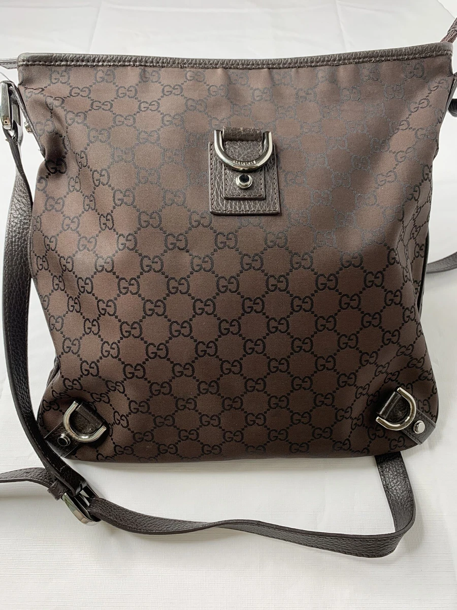 Gucci Abbey D Ring Brown Nylon messenger crossbody bag