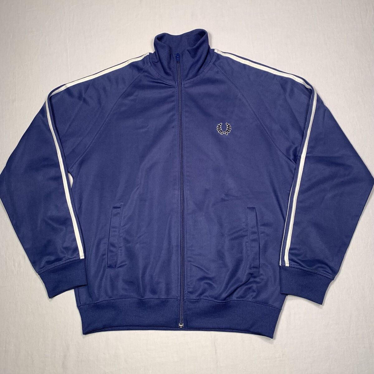Fred Perry Blue Full Zip Track Jacket Mens Medium M Fred Perry Blue Full Zip Track Jacket Mens Medium M