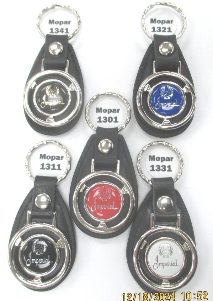 蓝色 IMPERIAL 1321 克莱斯勒迷你方向盘皮革钥匙圈 1952 1953 1954 — 第 4/4 张图片