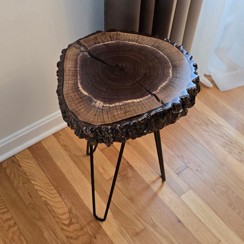 Walnut Live End Table / Side Table / Natural Edge Side Table / Pedestal - Picture 10 of 13