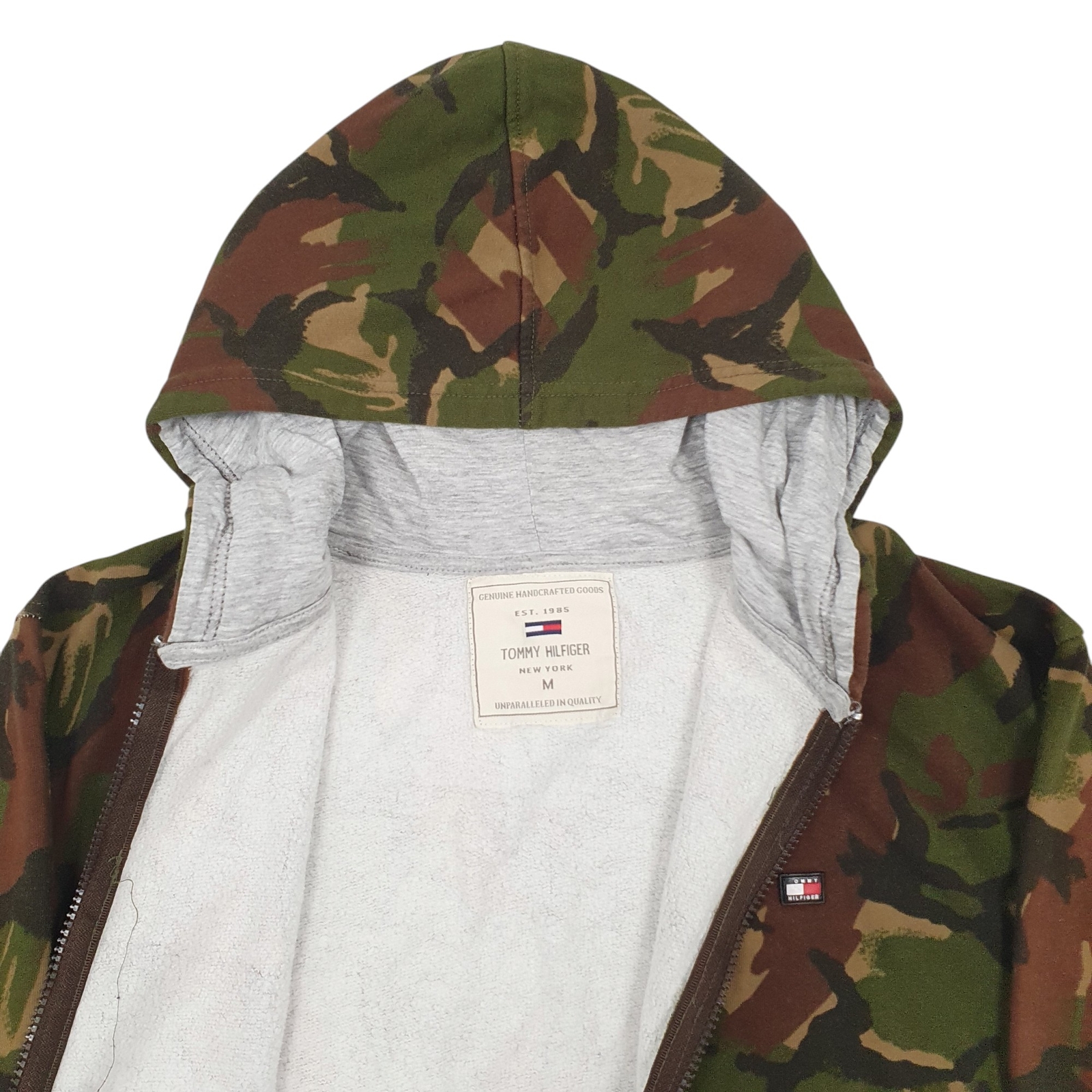 TOMMY HILFIGER Full Zip Camo Jumper Sweatshirt Mens M image 3