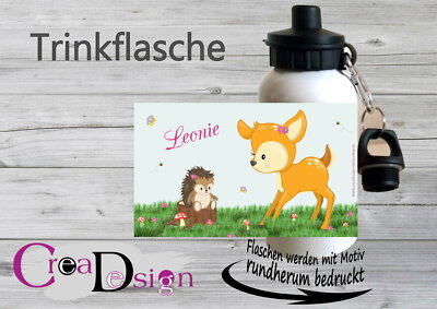 Brotdose Trinkflasche Pausenbox Lunchbox mit Namen Geschenk Schule Kiga Reh