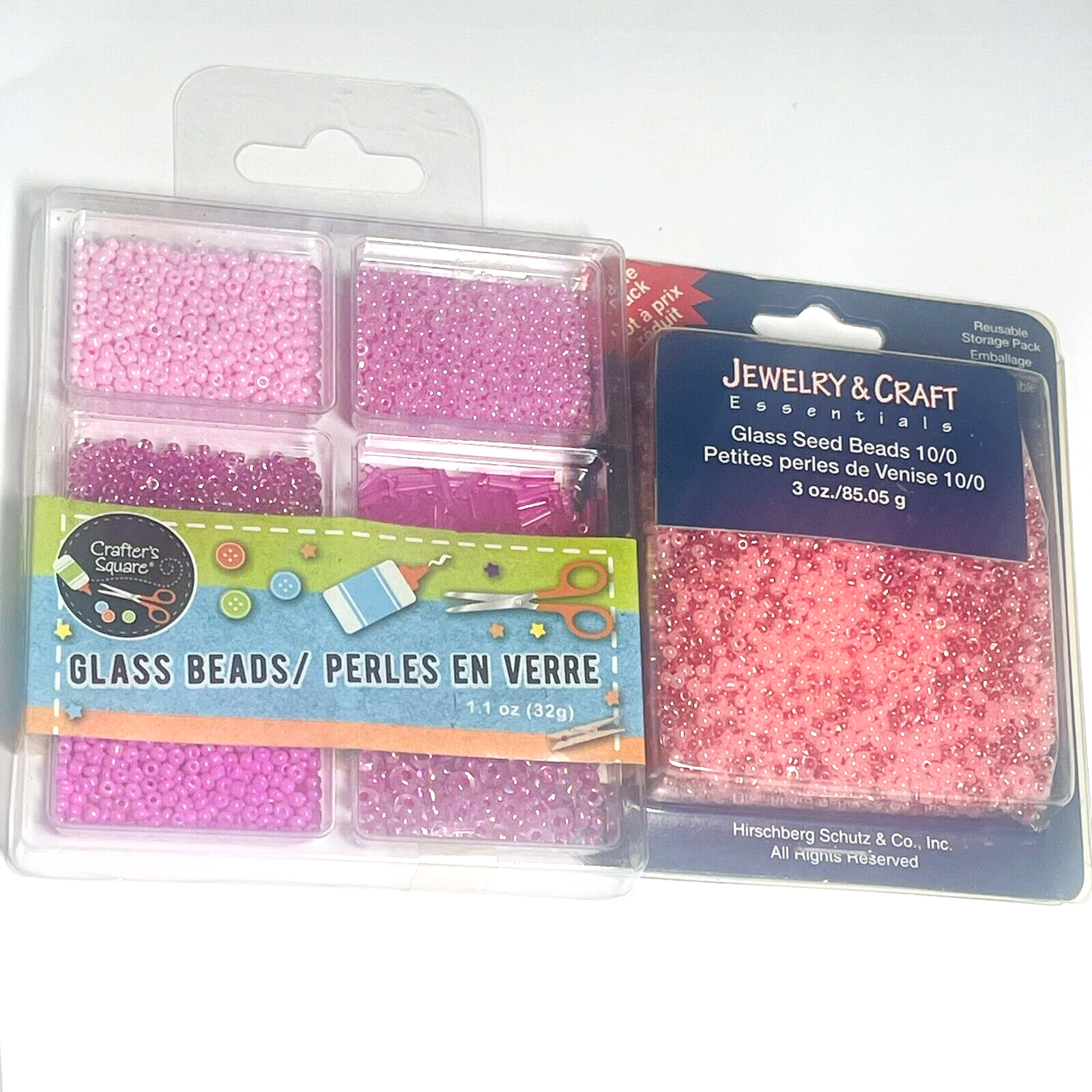Pink Glass Seed Beads Small Lot Reusable Storage Tubes Craft Supply