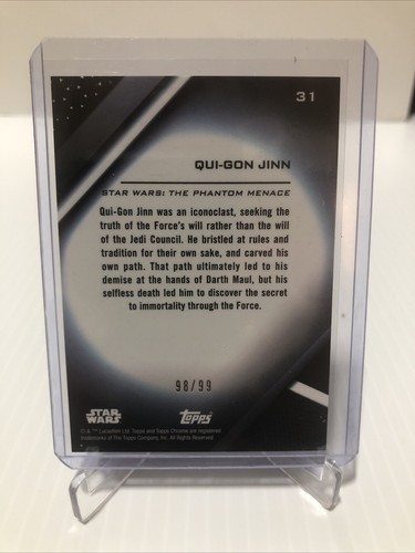 2022 Topps Chrome Black Star Wars Refractors Qui-Gon Jinn /99 - Bild 7 von 13
