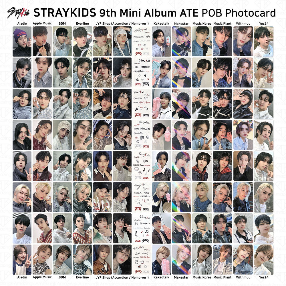 Stray Kids 9th Mini Album ATE POB Photocard AppleMusic Aladin