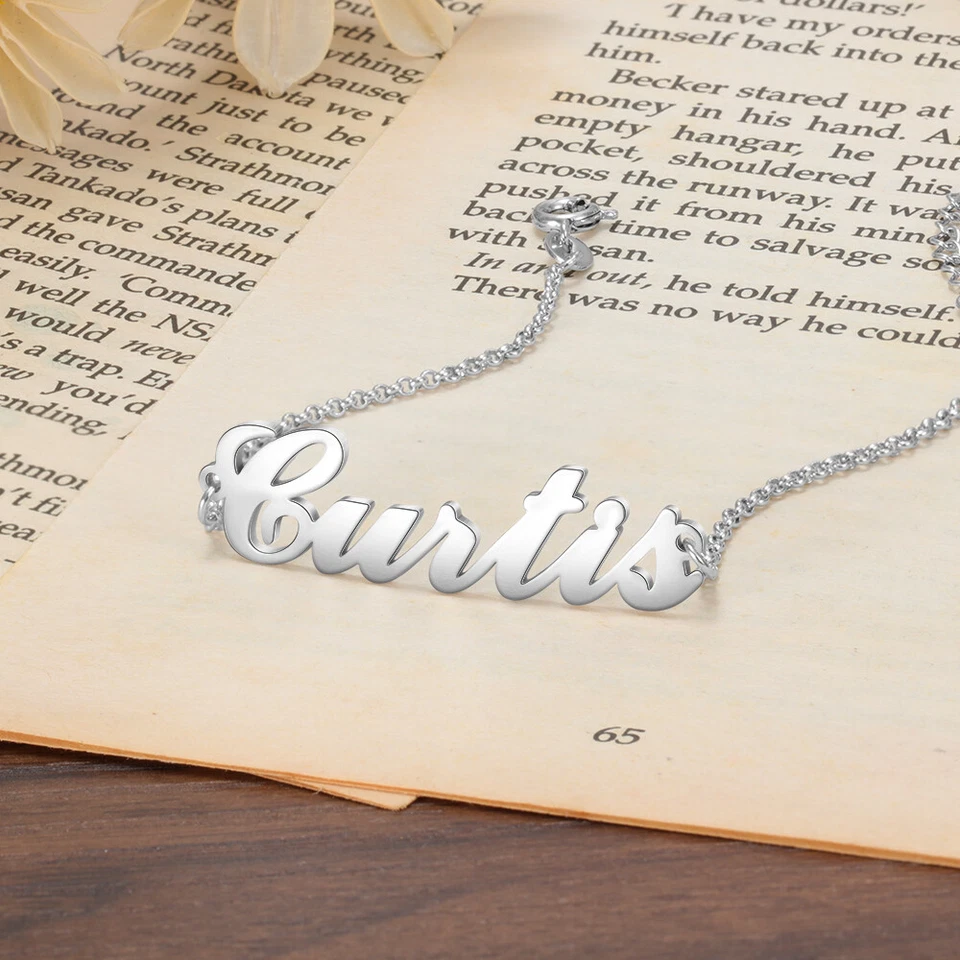 Pulsera con nombre personalizada para mujer dije cadena joyería para madre mejor amiga abuela niña Foto 3 de 3