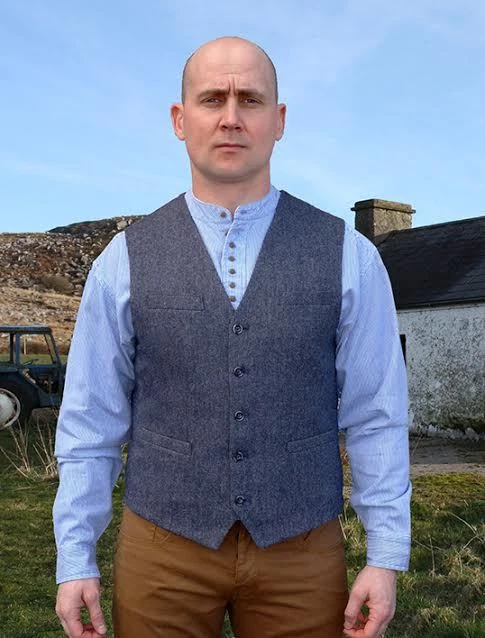 Gilet from Ireland Emerald-Isle-Irish Tweed tissu dos plein laine MIX Ireland - Photo 4/4