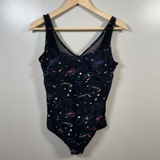 Torrid Galaxy Mesh One Piece Swimsuit Size 0 Large Black Celestial Beach Cruise